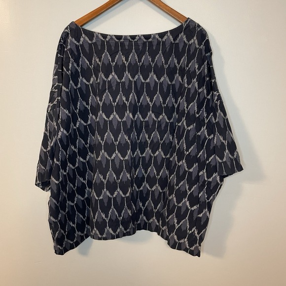 Pure Jill Top Womens Black Gray Cotton 3/4 Sleeves Top‎ Blouse Oversized 4X - Picture 4 of 7